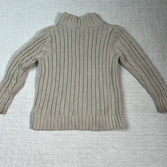 Old Navy cable knit mock neck beige long sleeves cotton fisherman sweater 5T - Picture 5 of 7